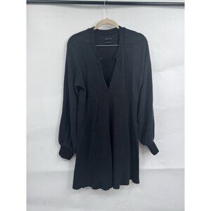Out From Under Urban Outfitter Thermal Dress Women Medium Black Long Sleeve